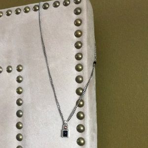 Bronze/ black stone silver necklace